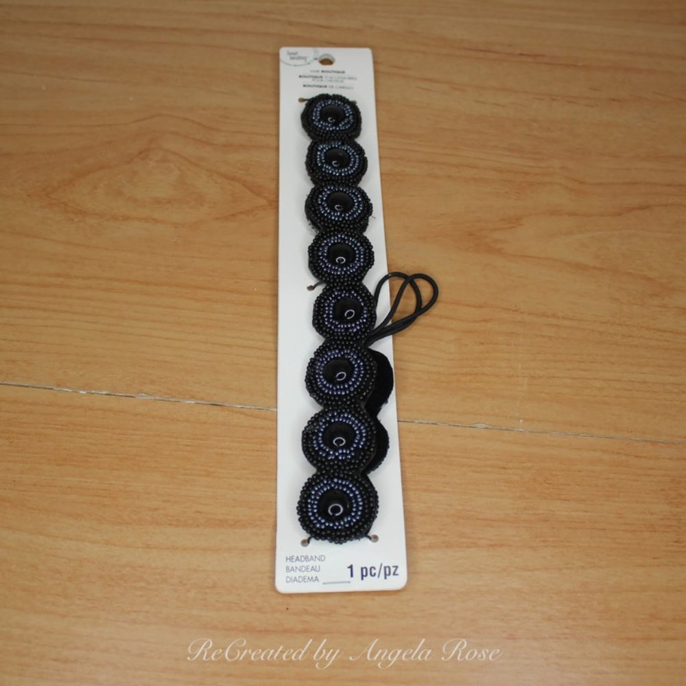 Black Beaded Headband